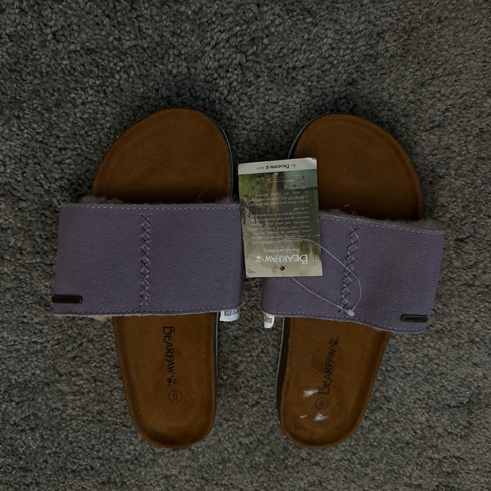 BearPaw Purple and Brown Slippers
